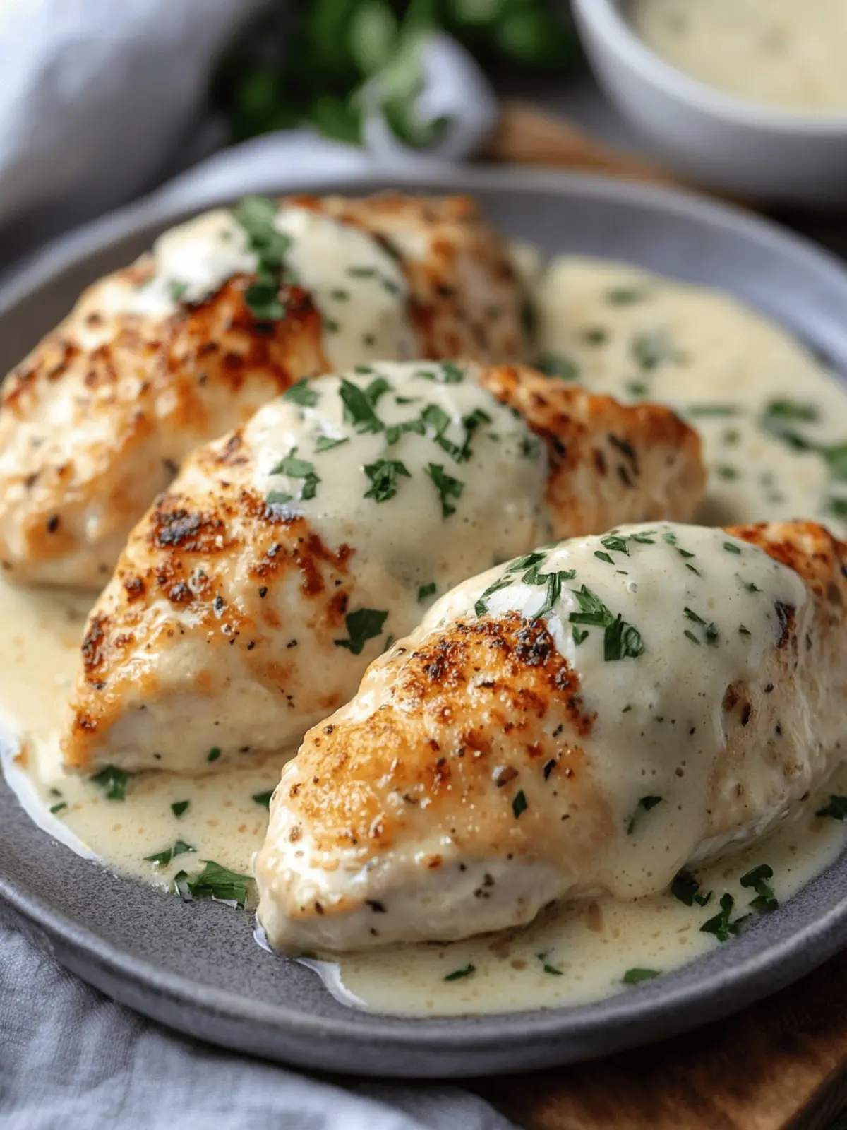 Chicken Pillows with Creamy Parmesan Sauce