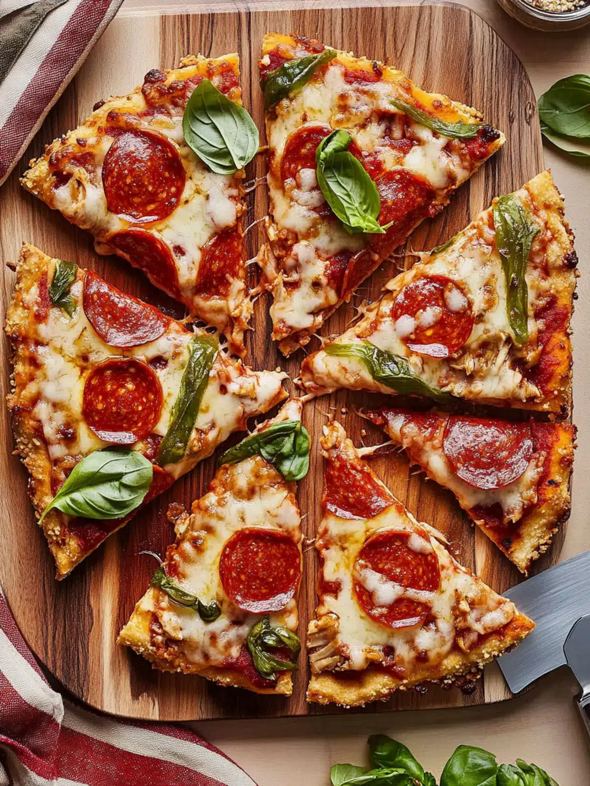 Pepperoni & Veggie Chicken Crust Pizza