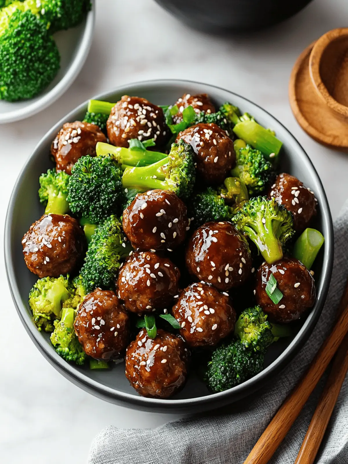 Delicious Sticky Mongolian Meatballs and Broccoli in 35 Minutes 4 Sticky Mongolian Meatballs and Broccoli