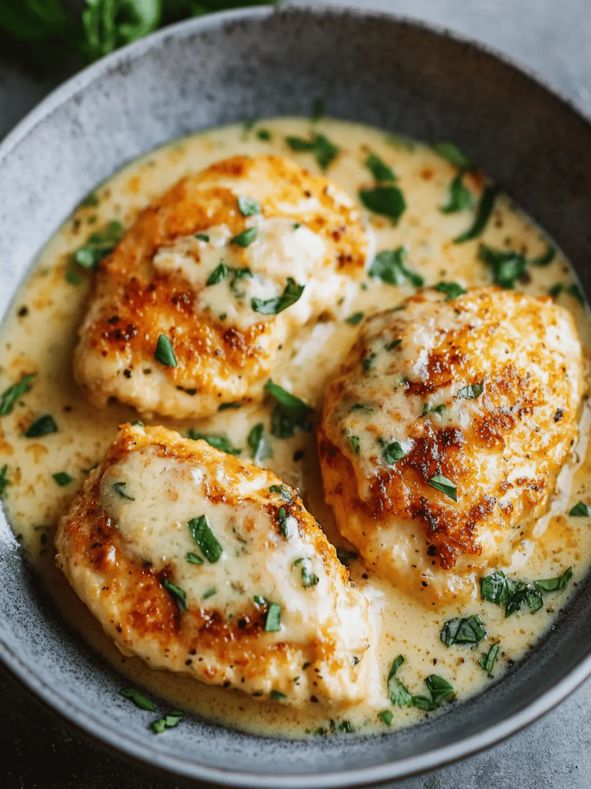 Chicken Pillows with Creamy Parmesan Sauce