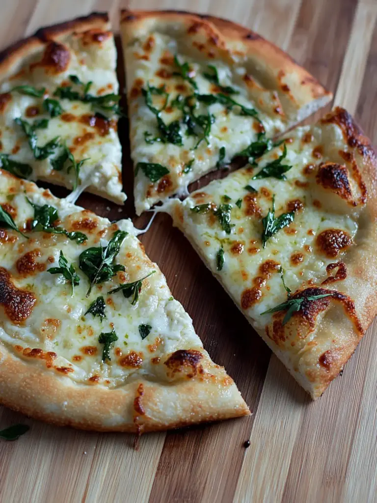 Creamy White Garlic Parmesan Pizza