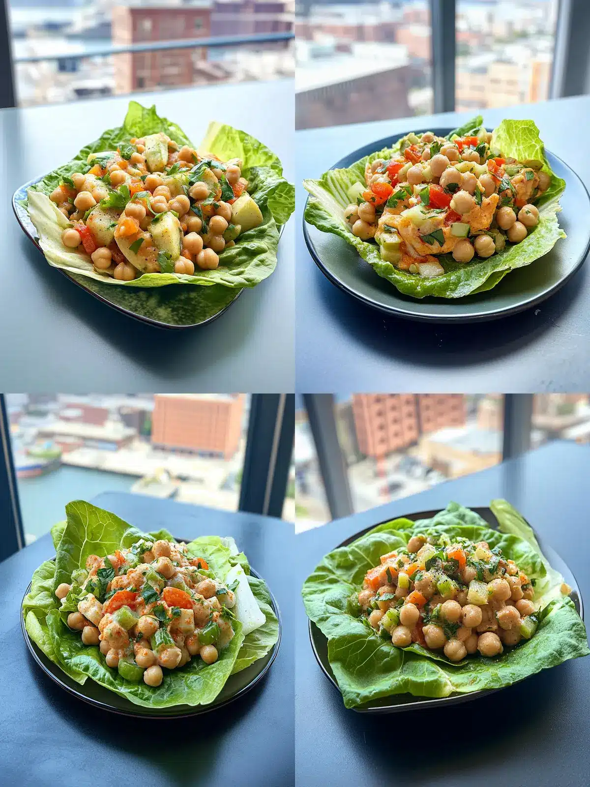 Ranch-y Chickpea Lettuce Cups