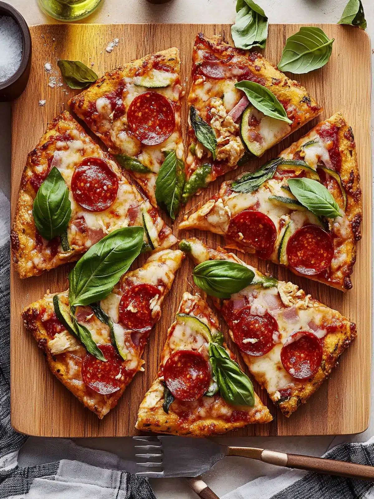 Pepperoni & Veggie Chicken Crust Pizza