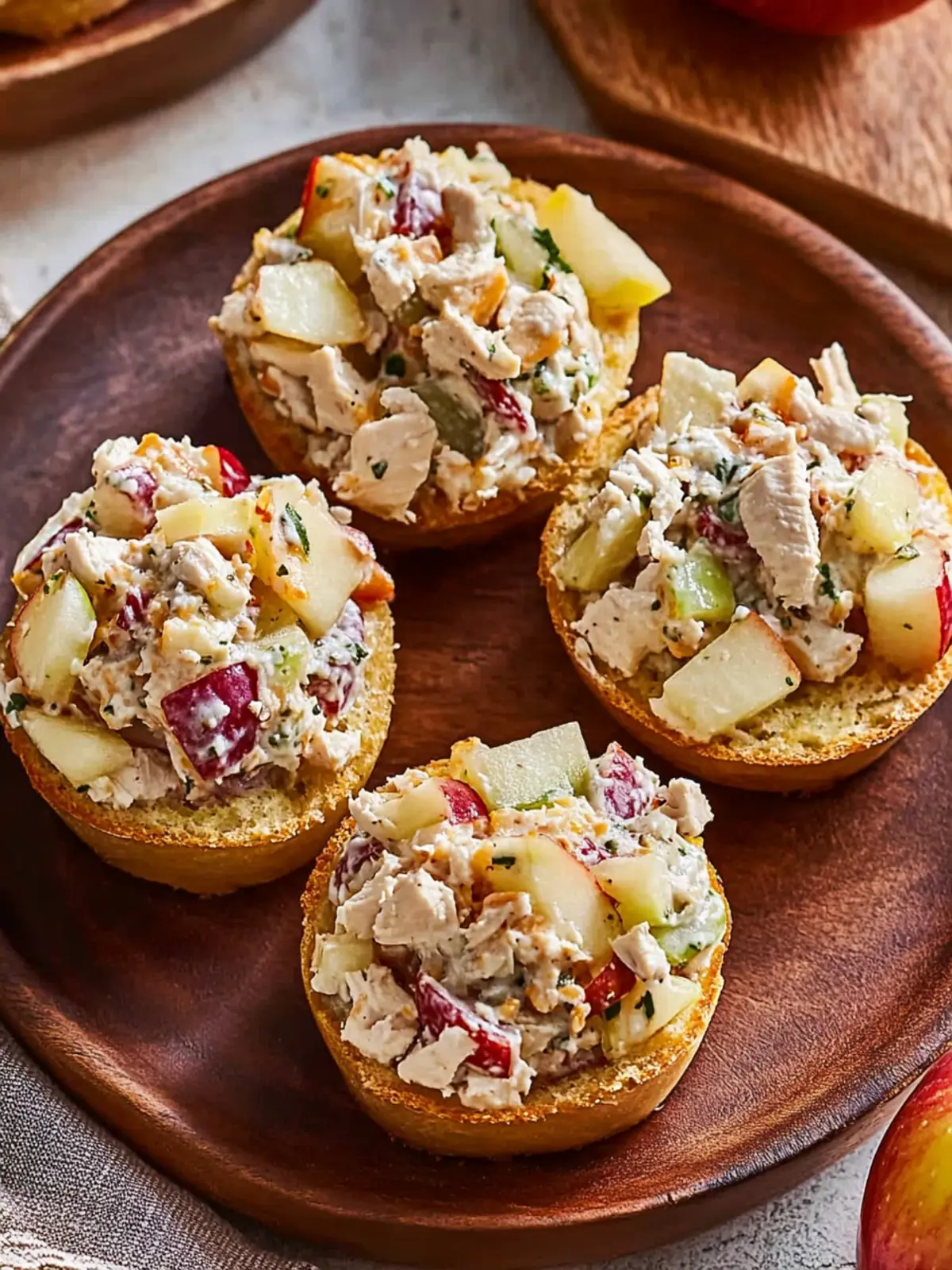 Fall Chicken Salad Apple Cheddar Bites