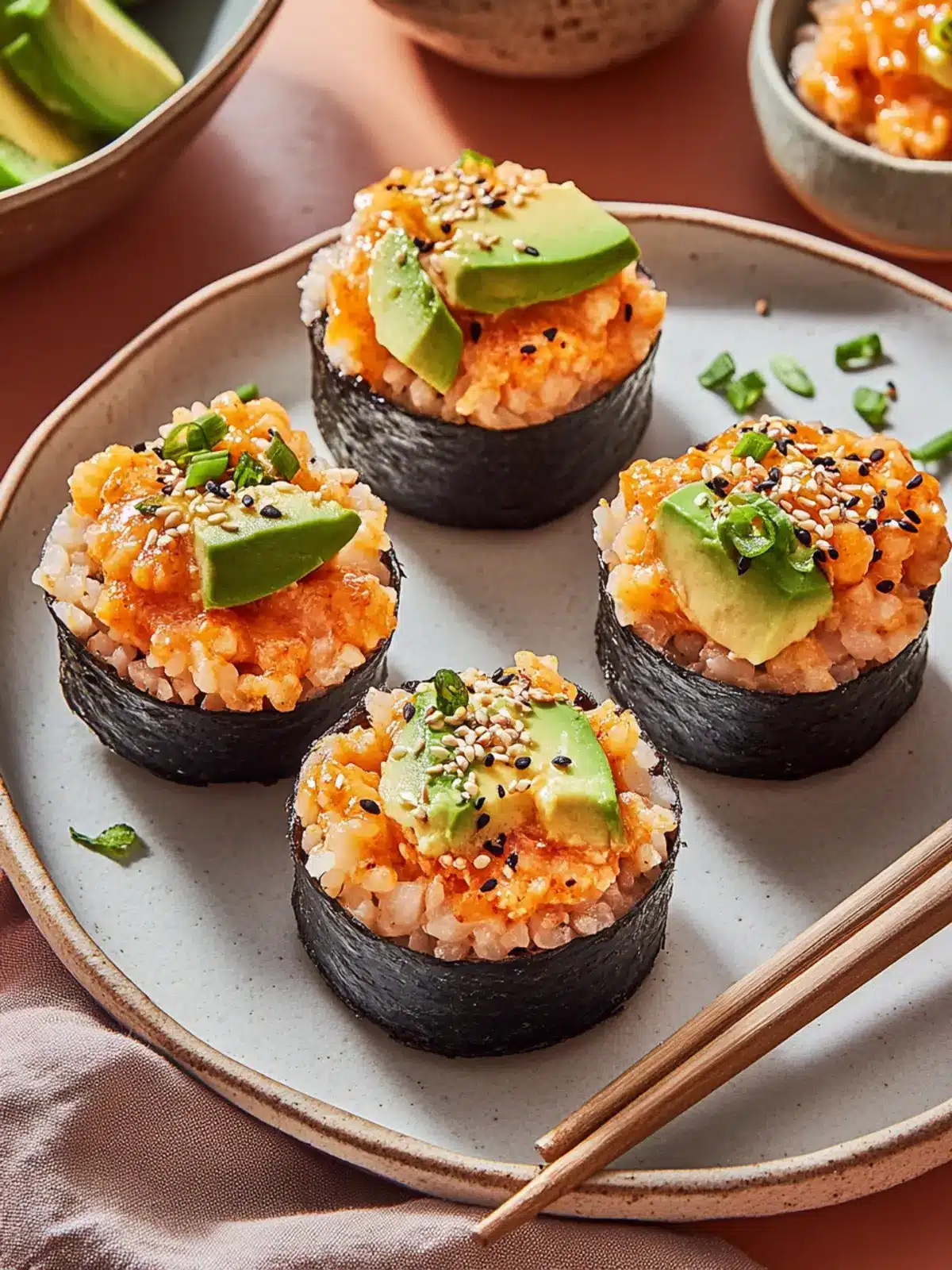 Spicy California Roll Baked Sushi Cups