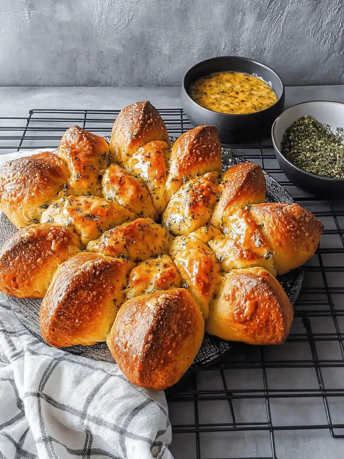Cheesy Garlic Butter and Herb Star Bread