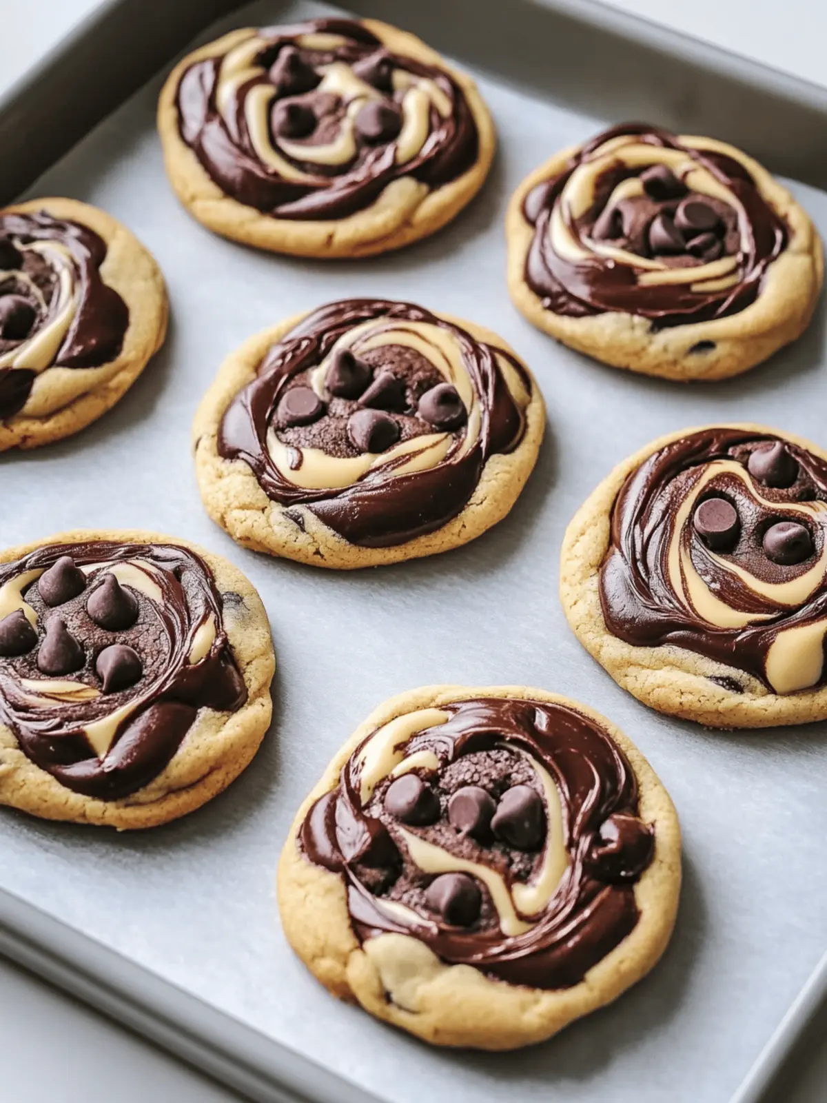 Chewy Chocolate Chip Marble Cookies