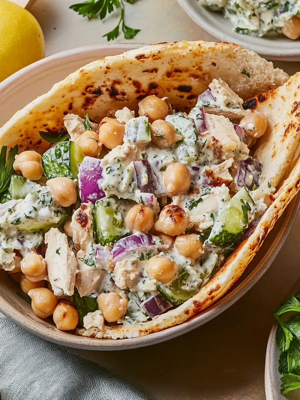 Tzatziki Chickpea Chicken Salad