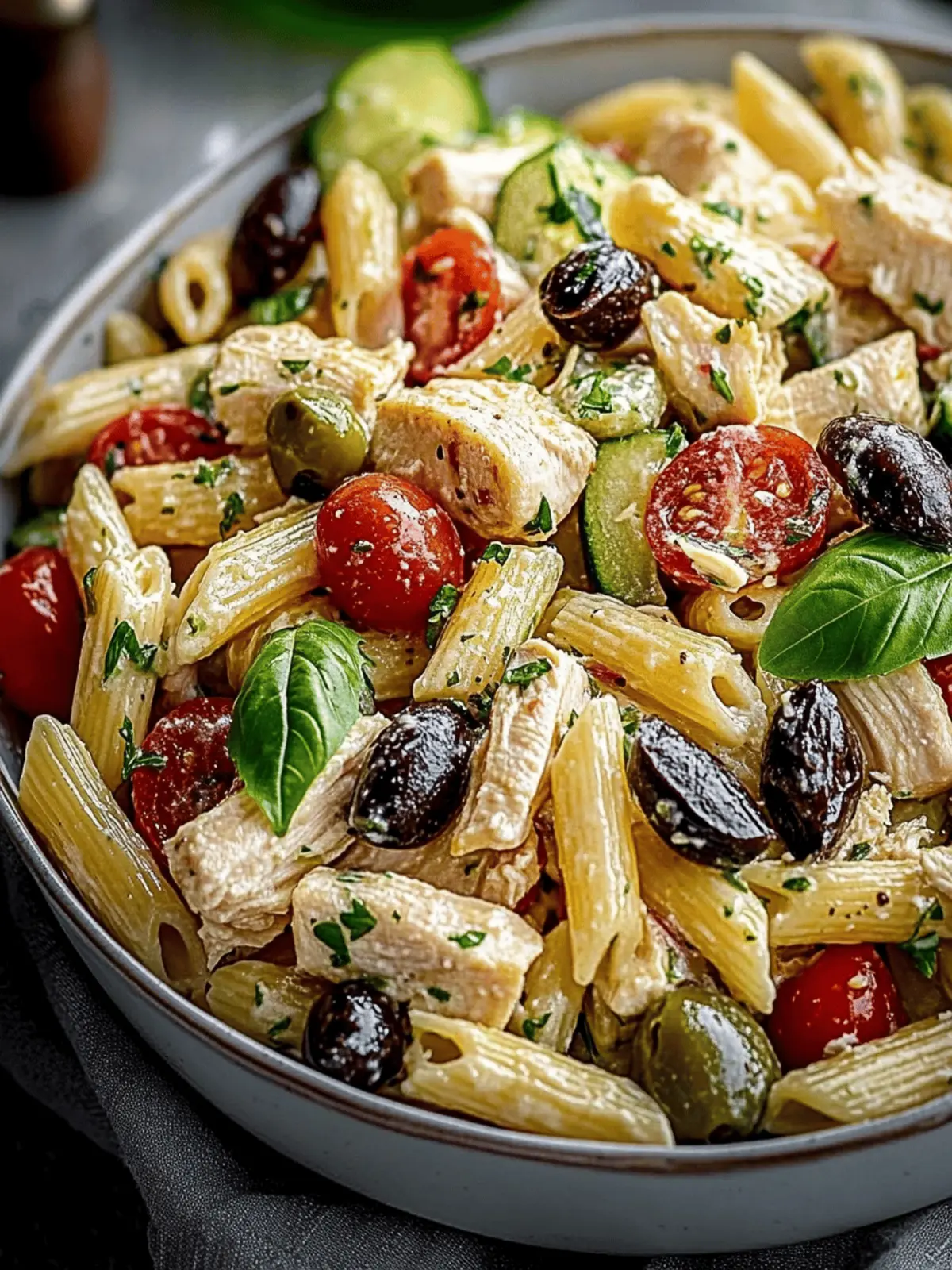 Mediterranean Chicken Pasta Salad