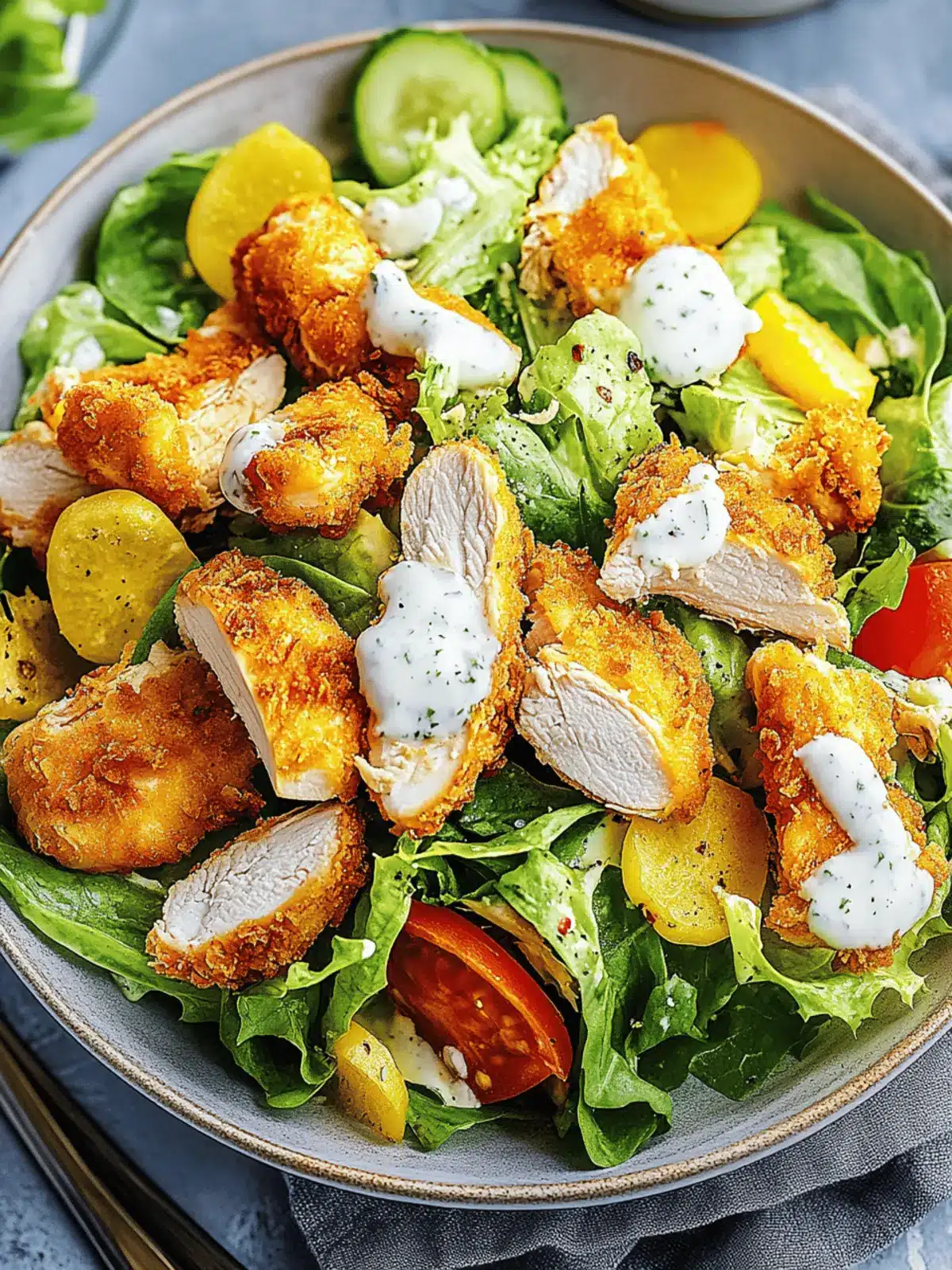 Crispy Chicken Caesar Salad Recipe with Homemade Dressing Magic 5 Crispy Chicken Caesar Salad Recipe