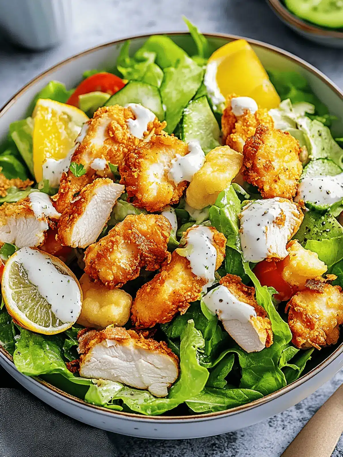 Crispy Chicken Caesar Salad Recipe with Homemade Dressing Magic 2 Crispy Chicken Caesar Salad Recipe