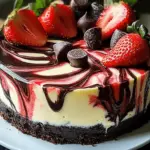 Chocolate Strawberry Swirl Cheesecake