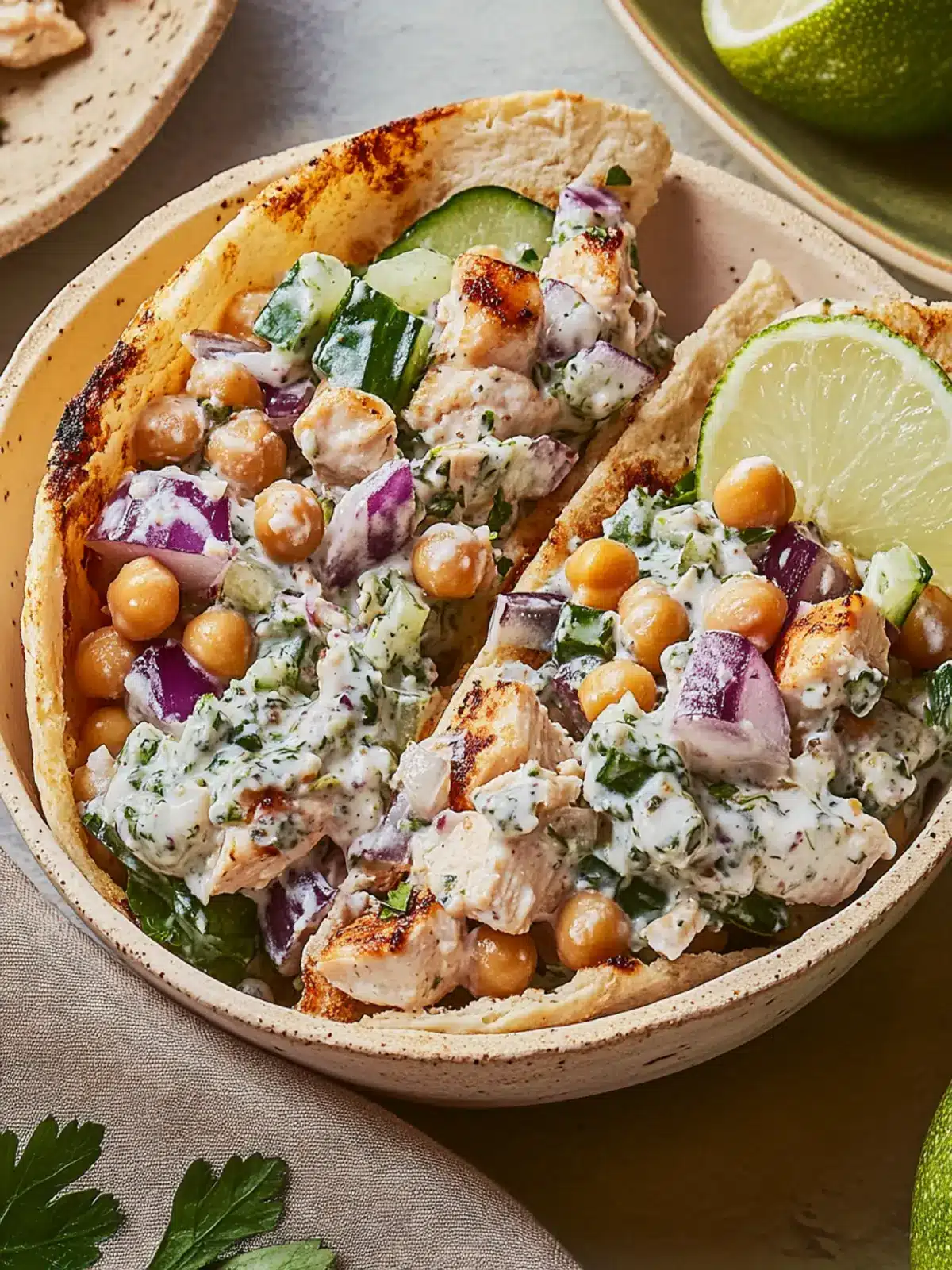 Tzatziki Chickpea Chicken Salad
