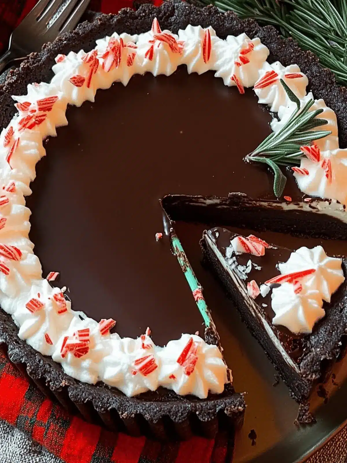 Dark Chocolate Peppermint Mousse Tart