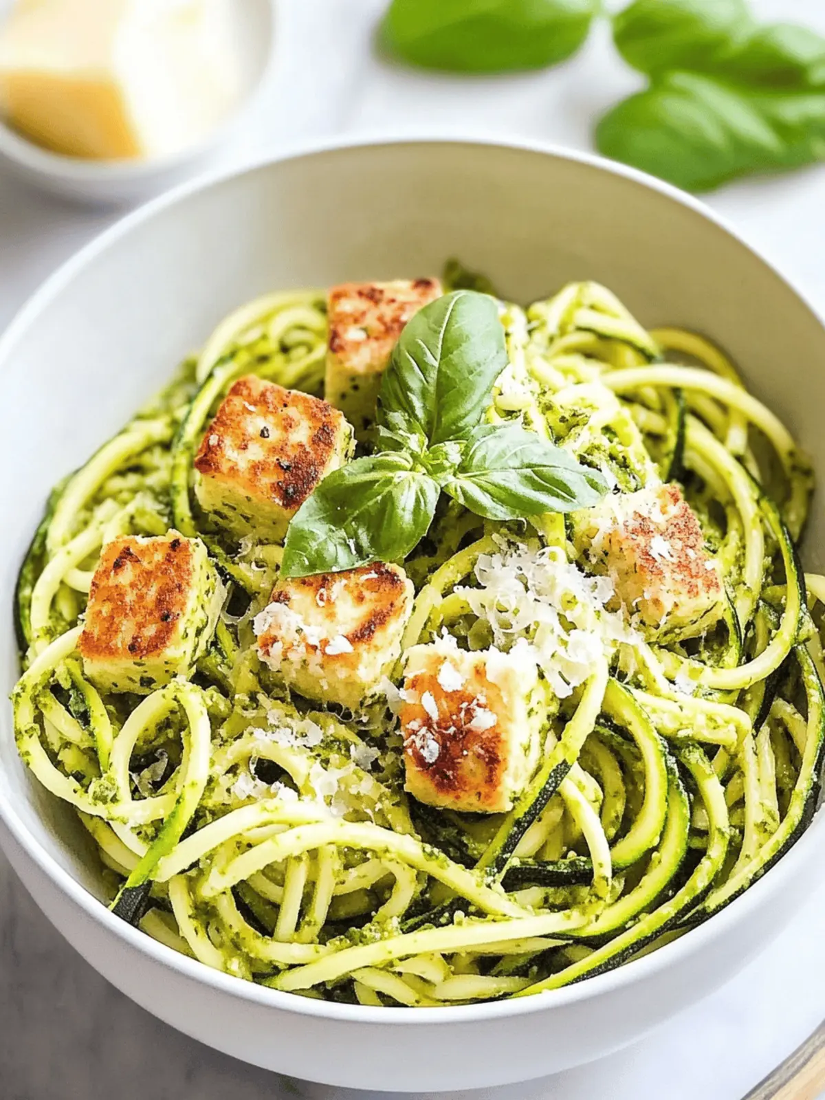 Summer Pesto Zucchini Noodles Pasta Recipe