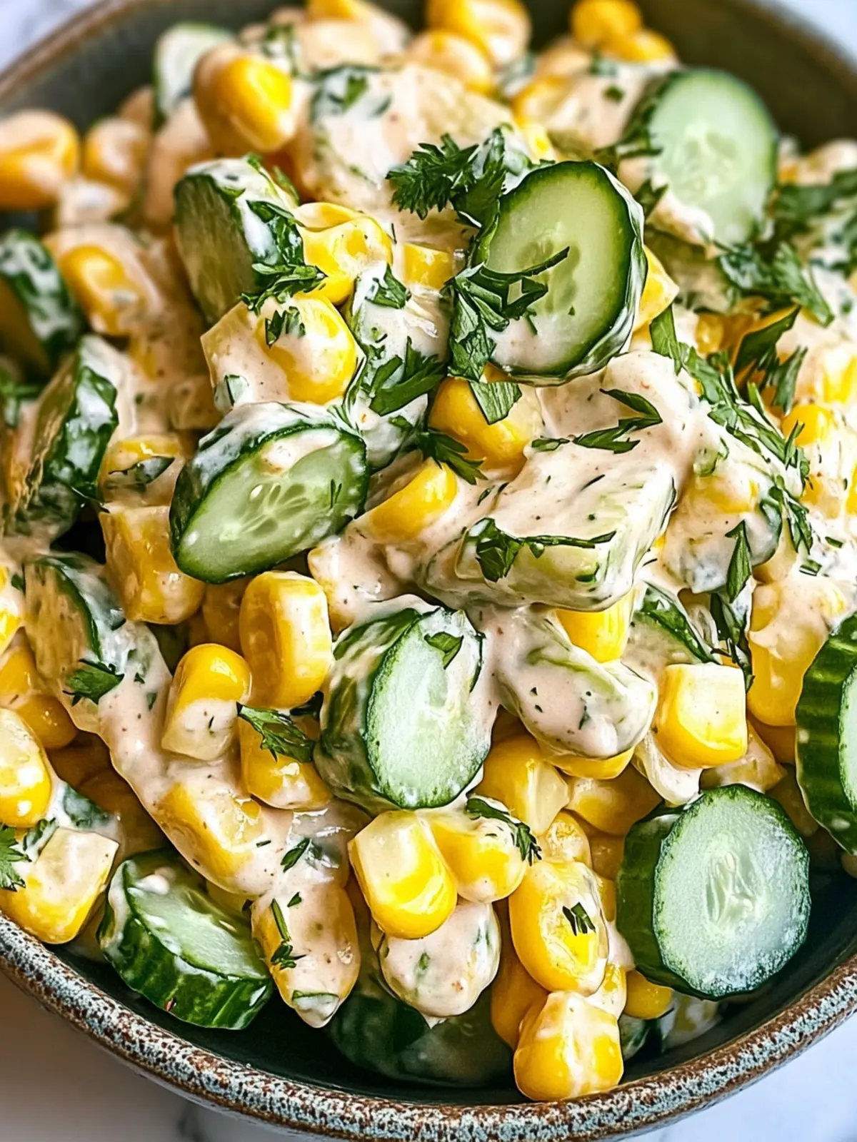 Street Corn Creamy Cucumber Salad