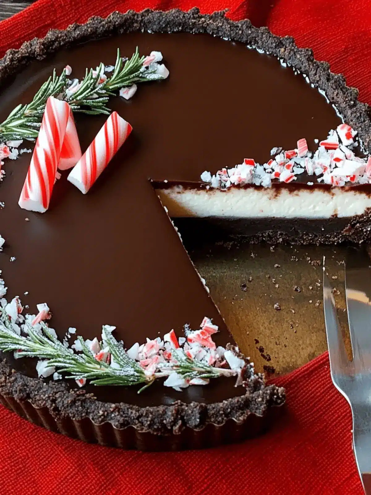 Dark Chocolate Peppermint Mousse Tart