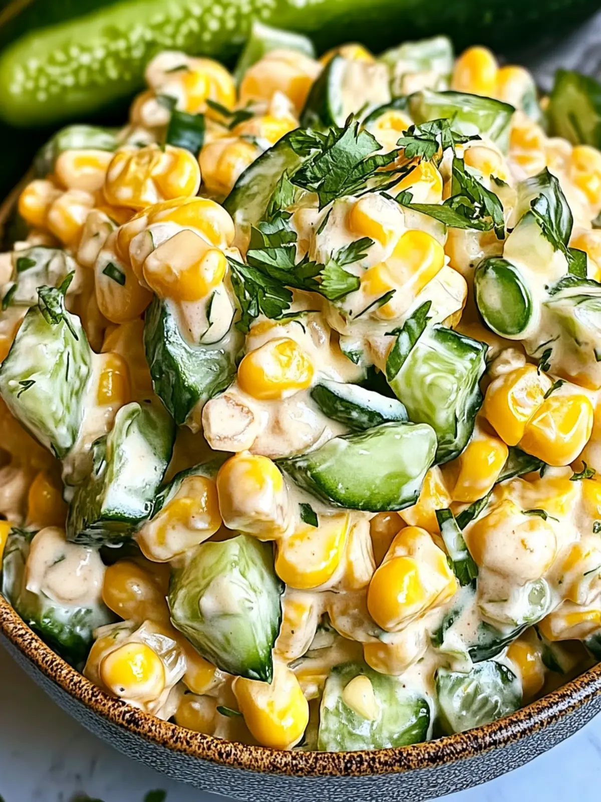 Street Corn Creamy Cucumber Salad