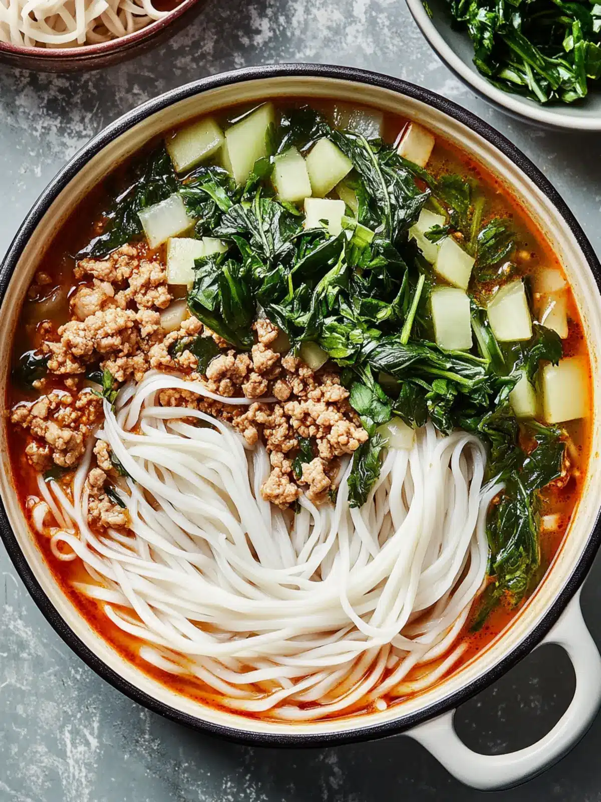 Spicy-ish Ground Chicken Noodle Bowls