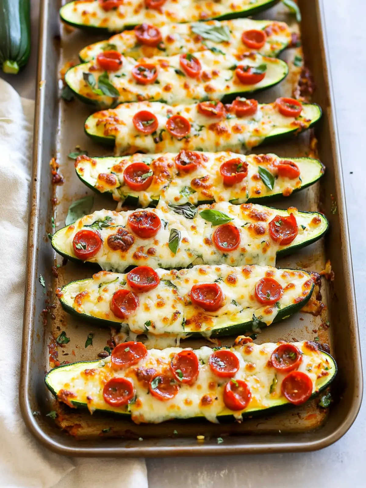 Zucchini Pizza Boats