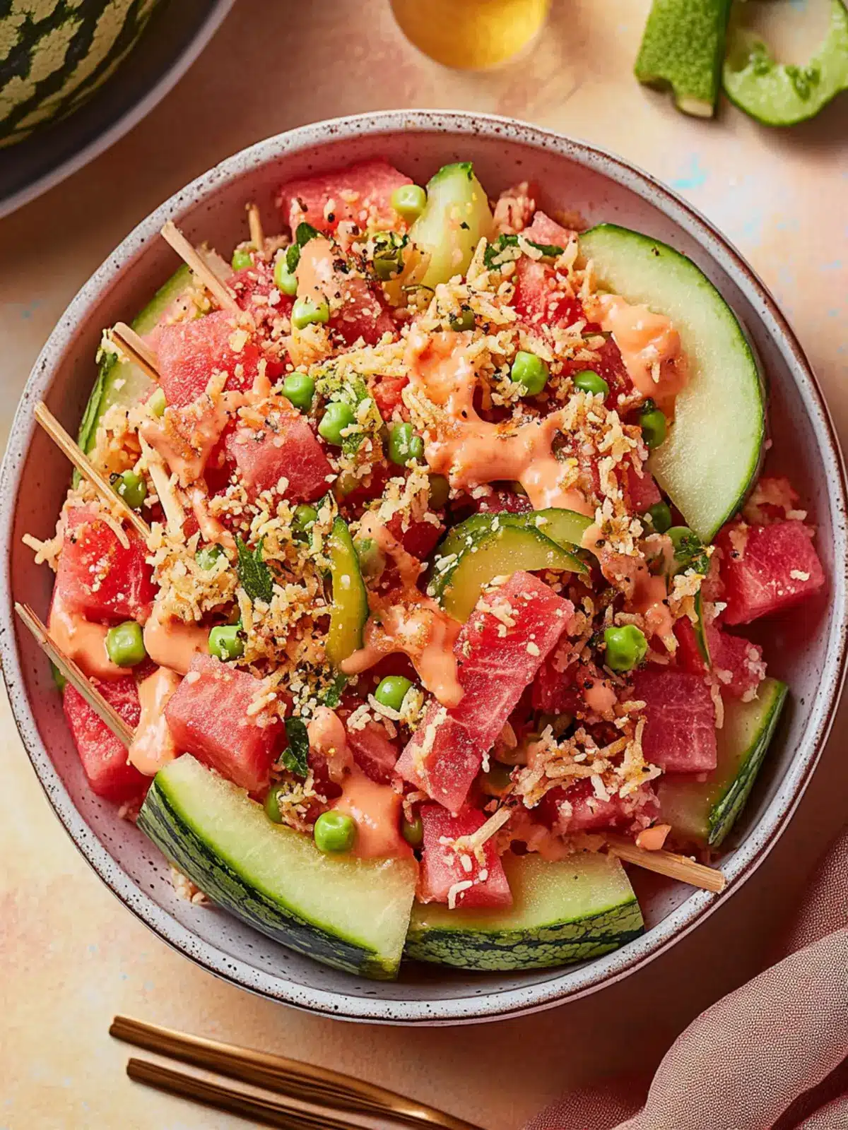 Crispy Rice Watermelon Poke Bowls for a Refreshing Twist 4 Crispy Rice Watermelon Poke