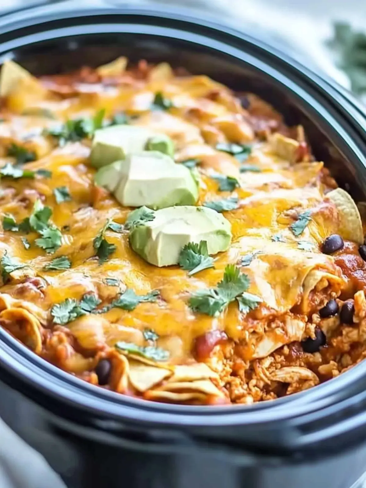 Crockpot Chicken Enchilada Casserole for Effortless Family Dinners 3 Crockpot Chicken Enchilada Casserole