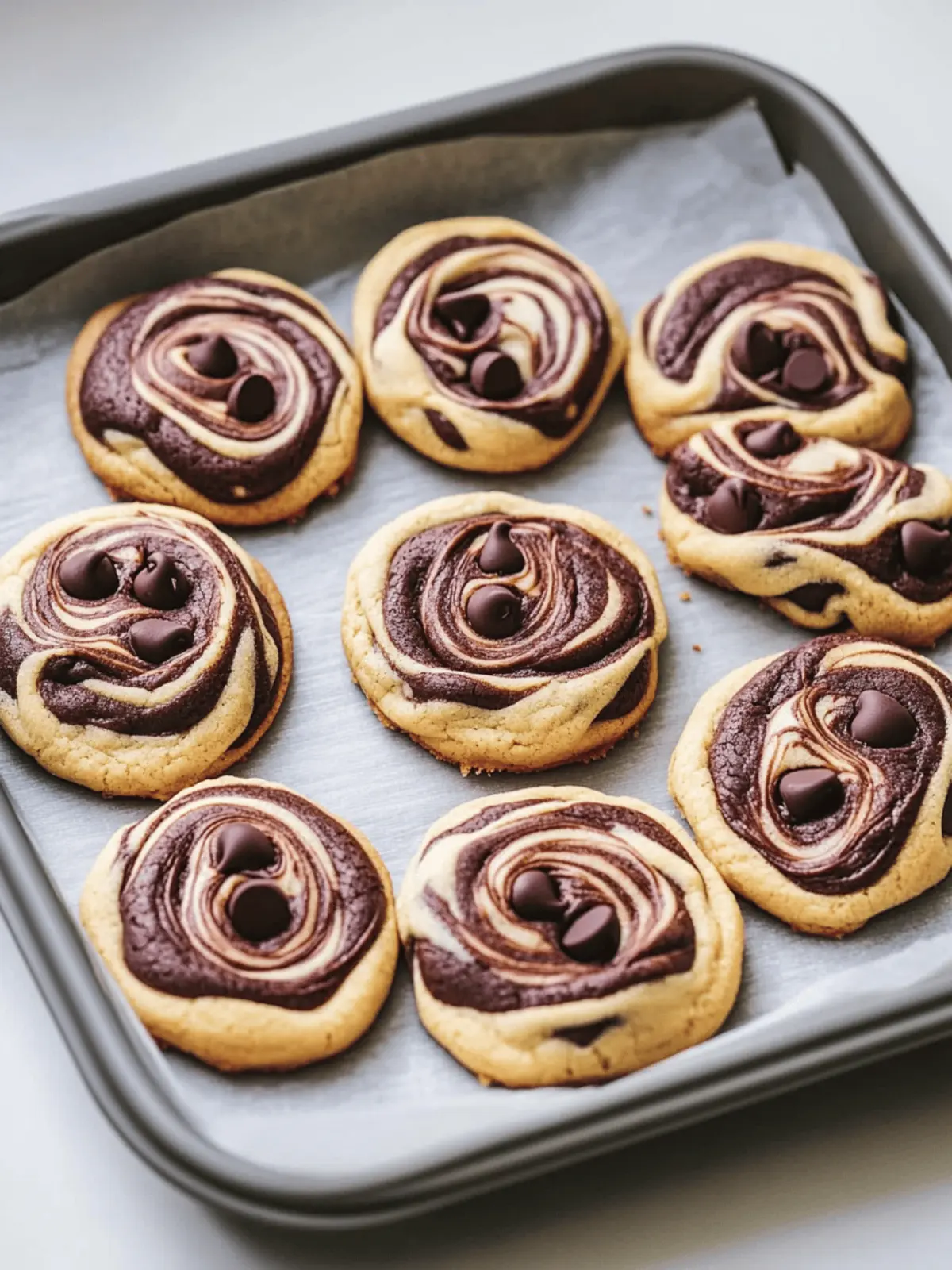 Chewy Chocolate Chip Marble Cookies