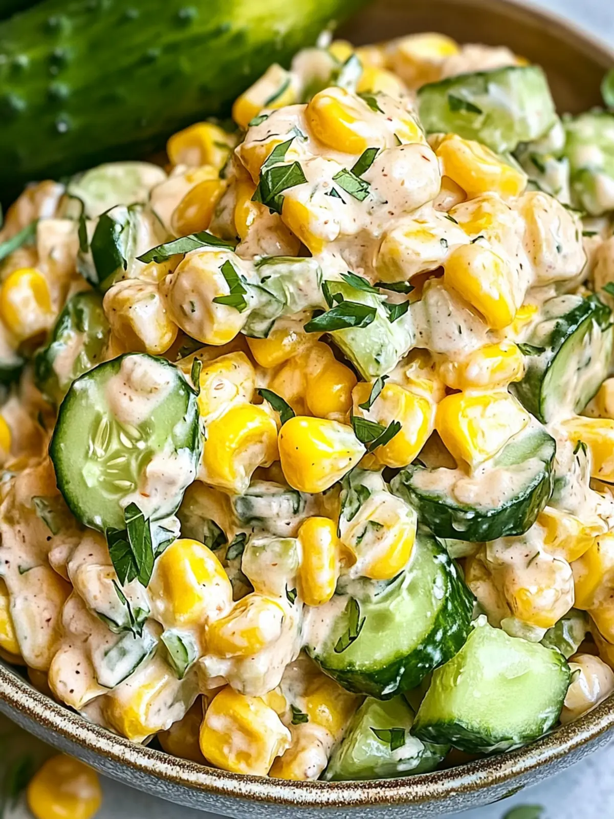 Street Corn Creamy Cucumber Salad