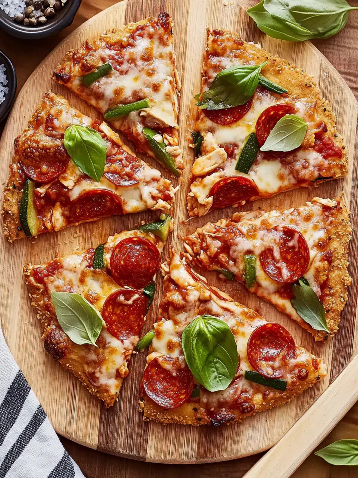 Pepperoni & Veggie Chicken Crust Pizza