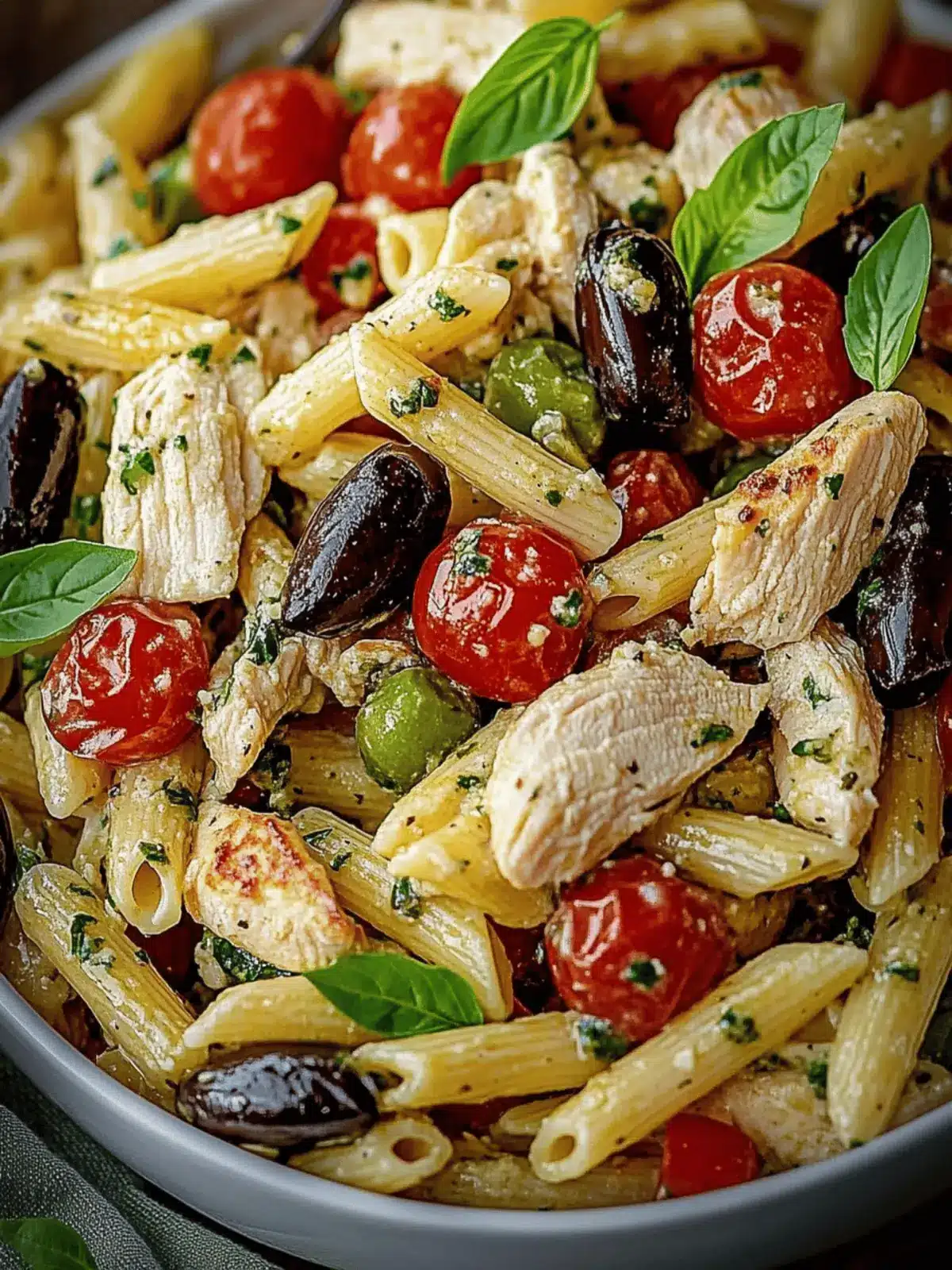 Mediterranean Chicken Pasta Salad