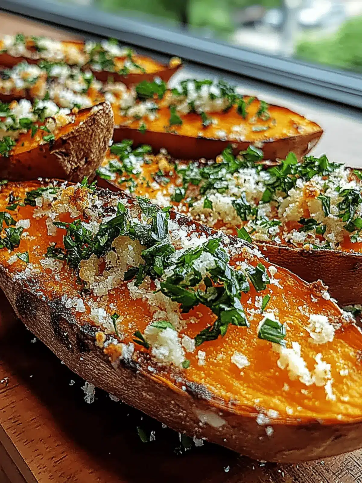 Crispy Garlic Parmesan Sweet Potato Wedges for Game Day Bliss 5 Garlic Parmesan Sweet Potato Wedges