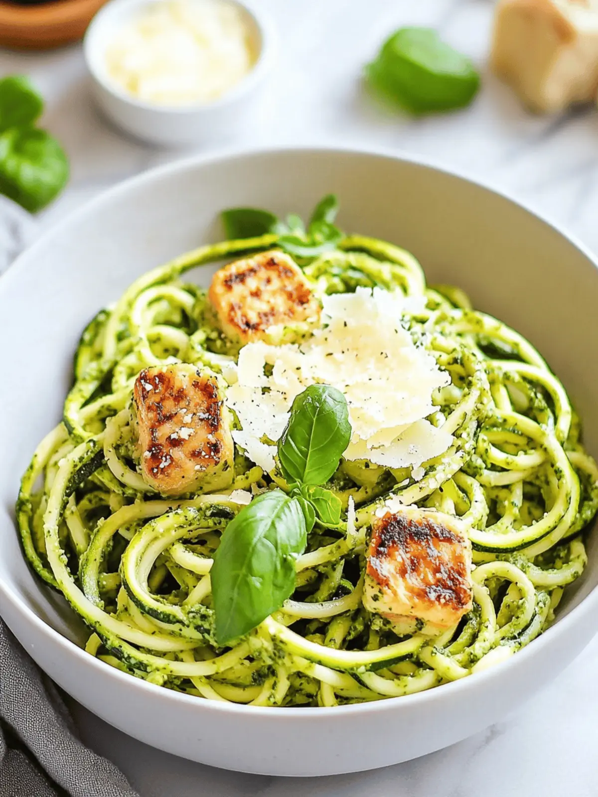 Summer Pesto Zucchini Noodles Pasta Recipe