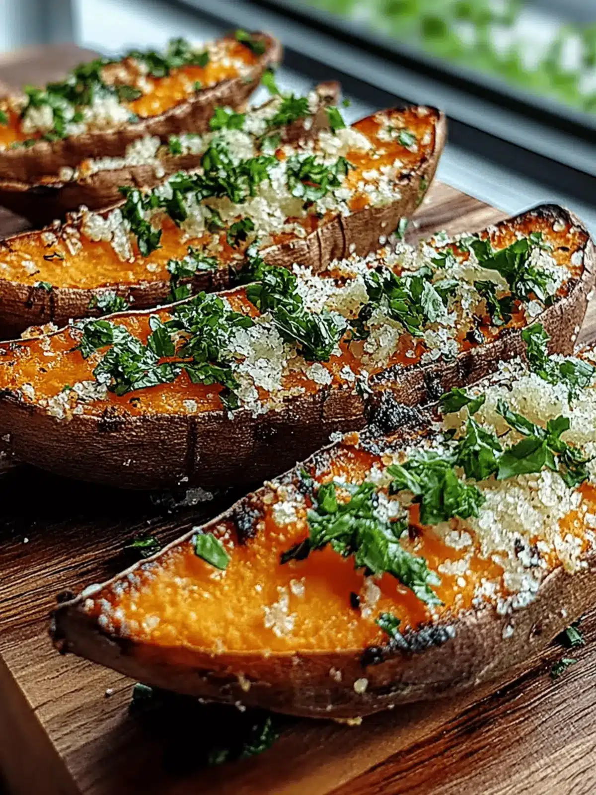 Crispy Garlic Parmesan Sweet Potato Wedges for Game Day Bliss 2 Garlic Parmesan Sweet Potato Wedges