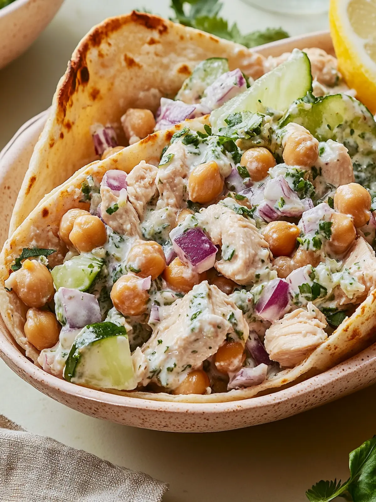 Tzatziki Chickpea Chicken Salad