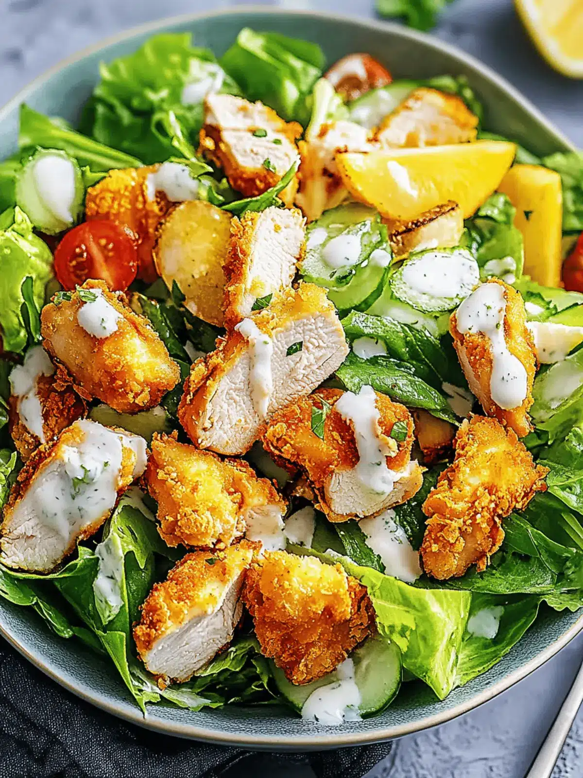 Crispy Chicken Caesar Salad Recipe with Homemade Dressing Magic 4 Crispy Chicken Caesar Salad Recipe