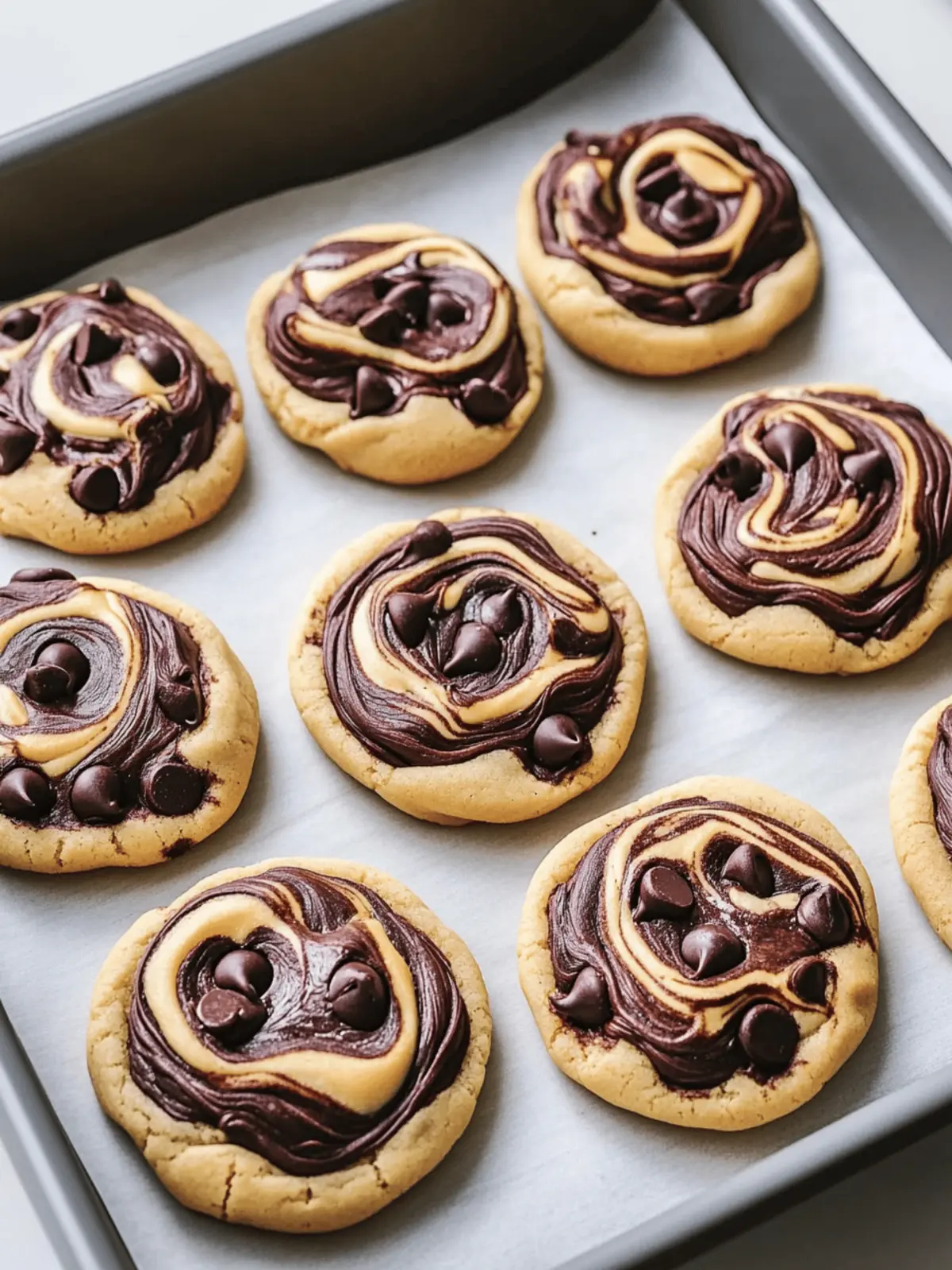 Chewy Chocolate Chip Marble Cookies