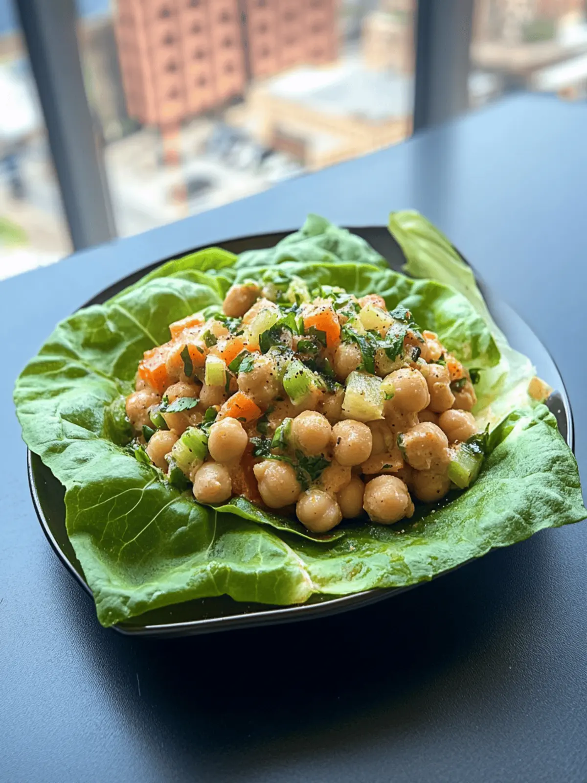 Ranch-y Chickpea Lettuce Cups