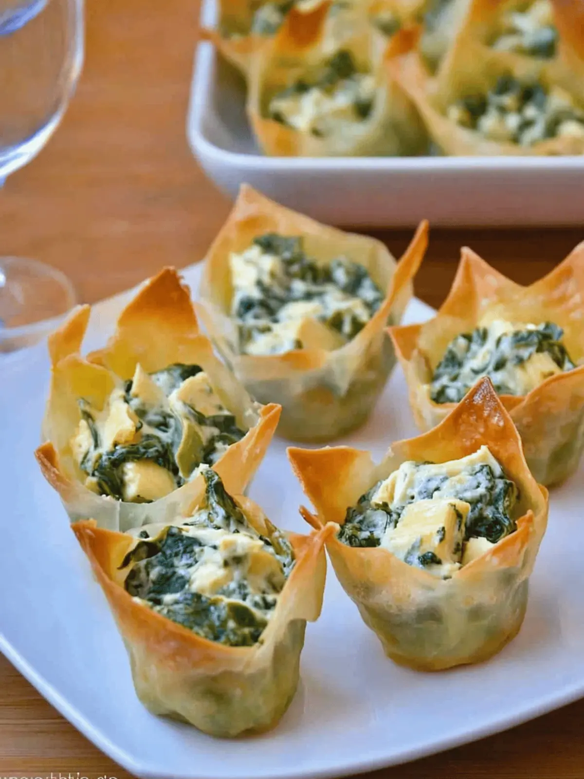 Spinach-Artichoke Dip Wonton Cups