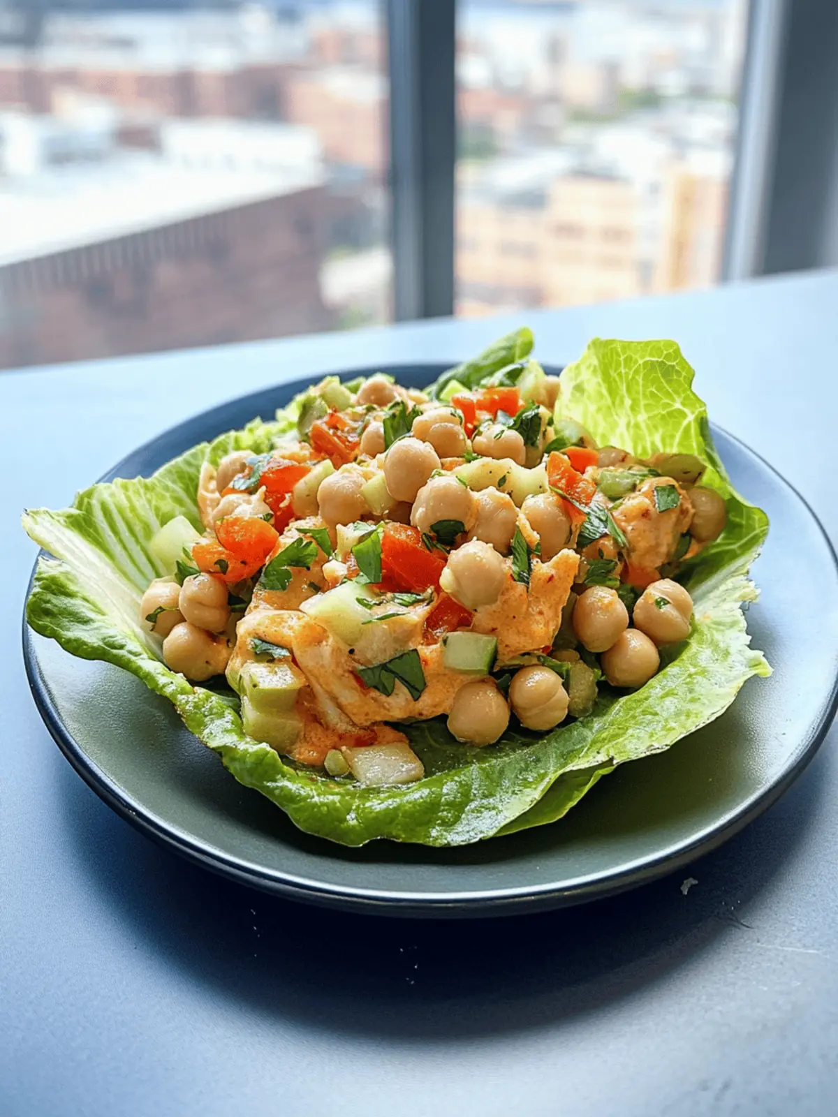 Ranch-y Chickpea Lettuce Cups