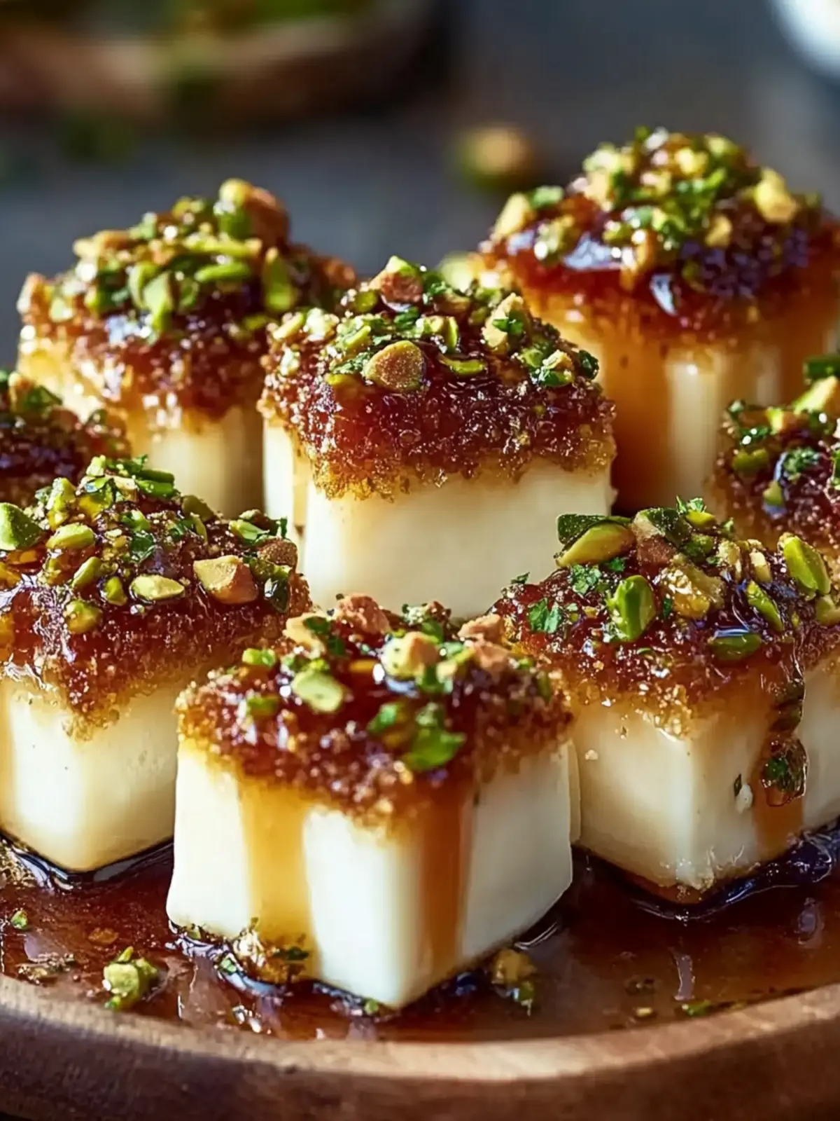 Pistachio-Crusted Brie Bites with Date Honey Glaze Delight 2 Pistachio-Crusted Brie Bites with Date Honey Glaze Recipe