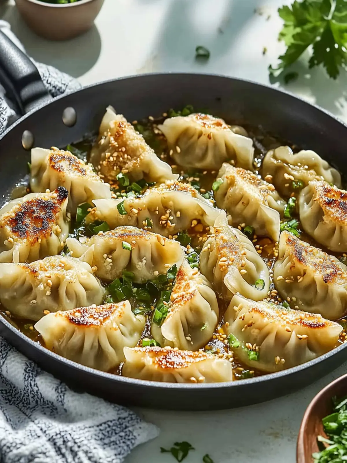 One Pan Dumpling Dinner