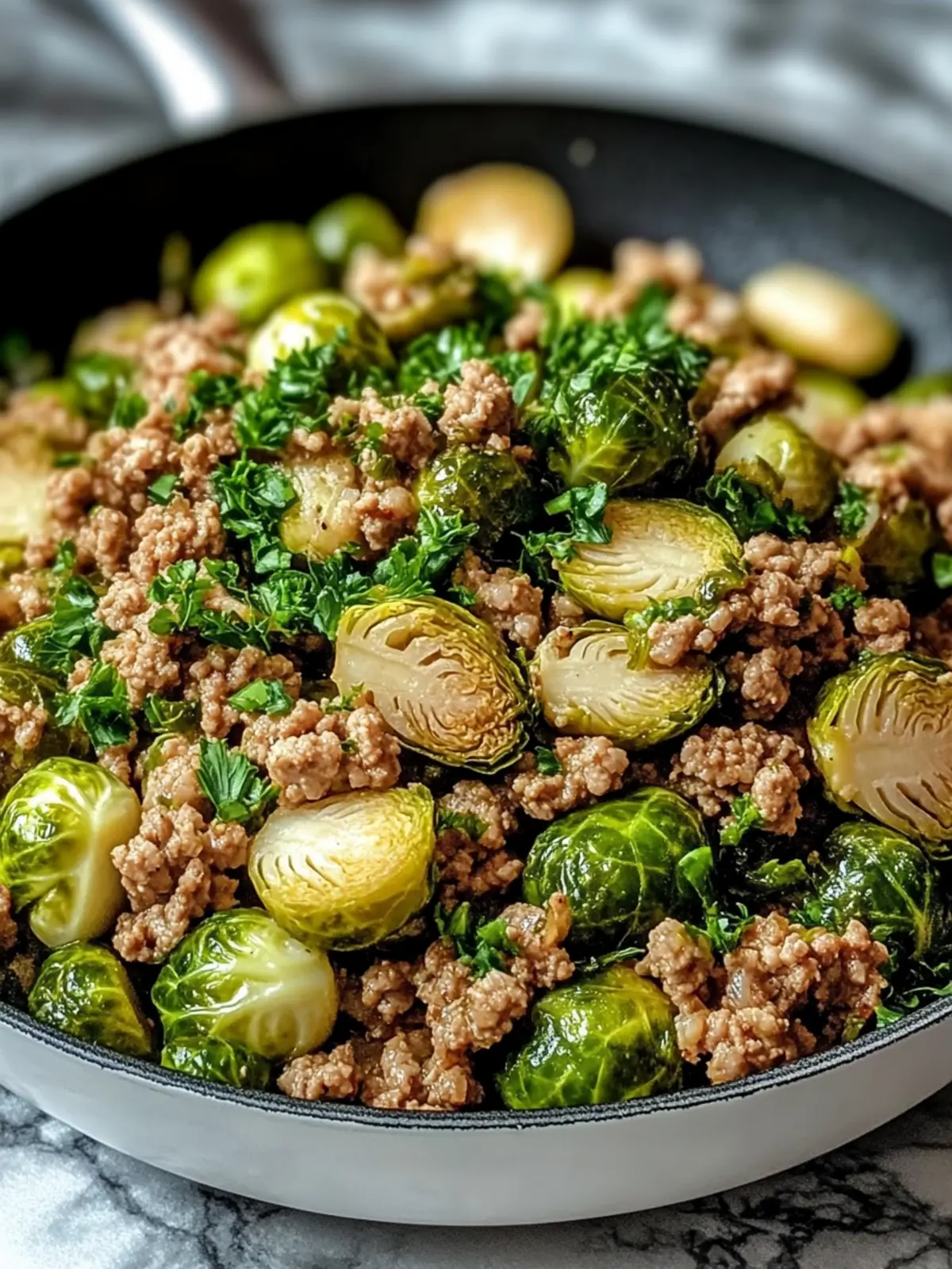 Brussels Sprouts Ground Turkey Skillet