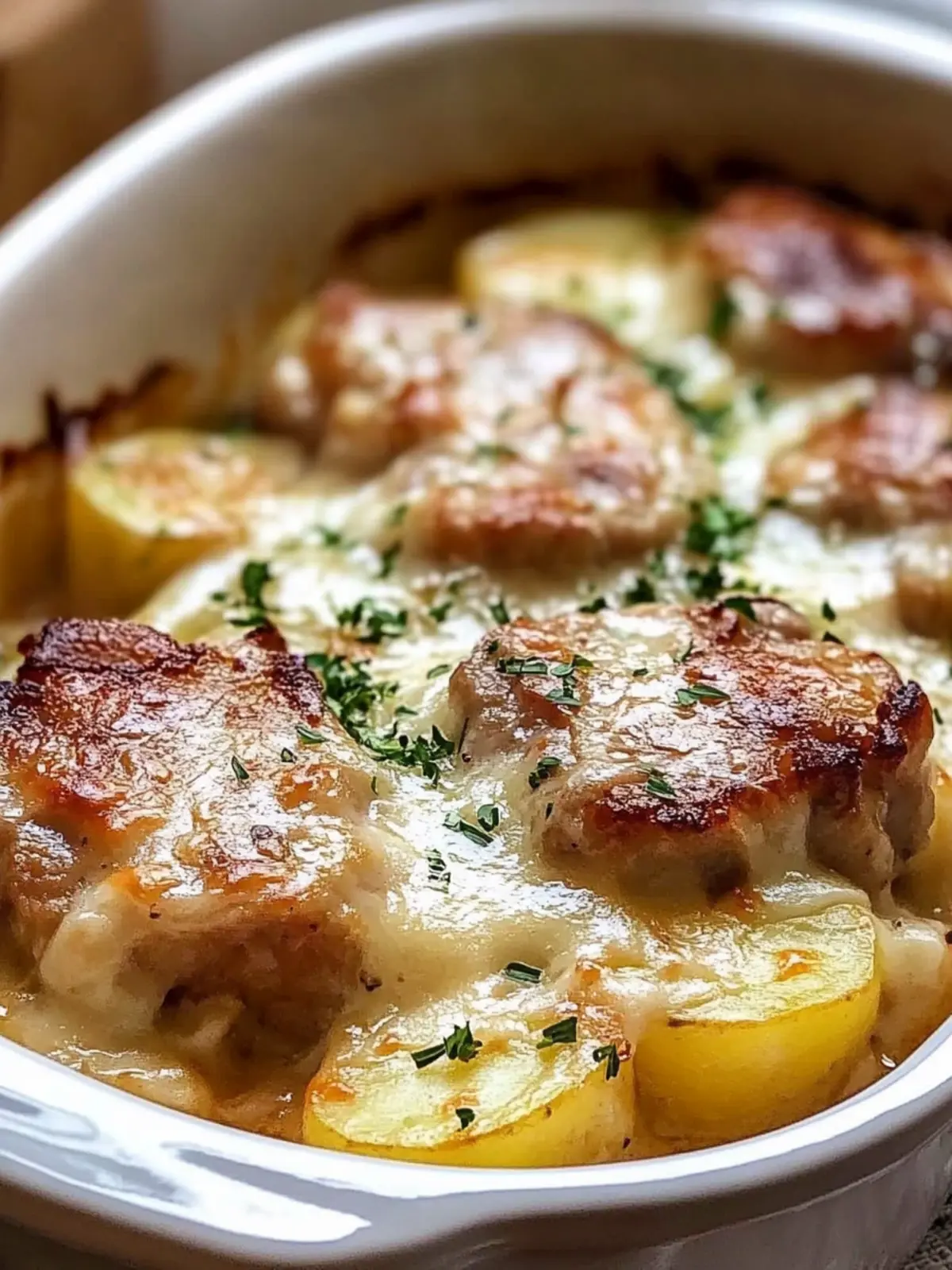 Smothered Pork Chop Scalloped Potato Casserole