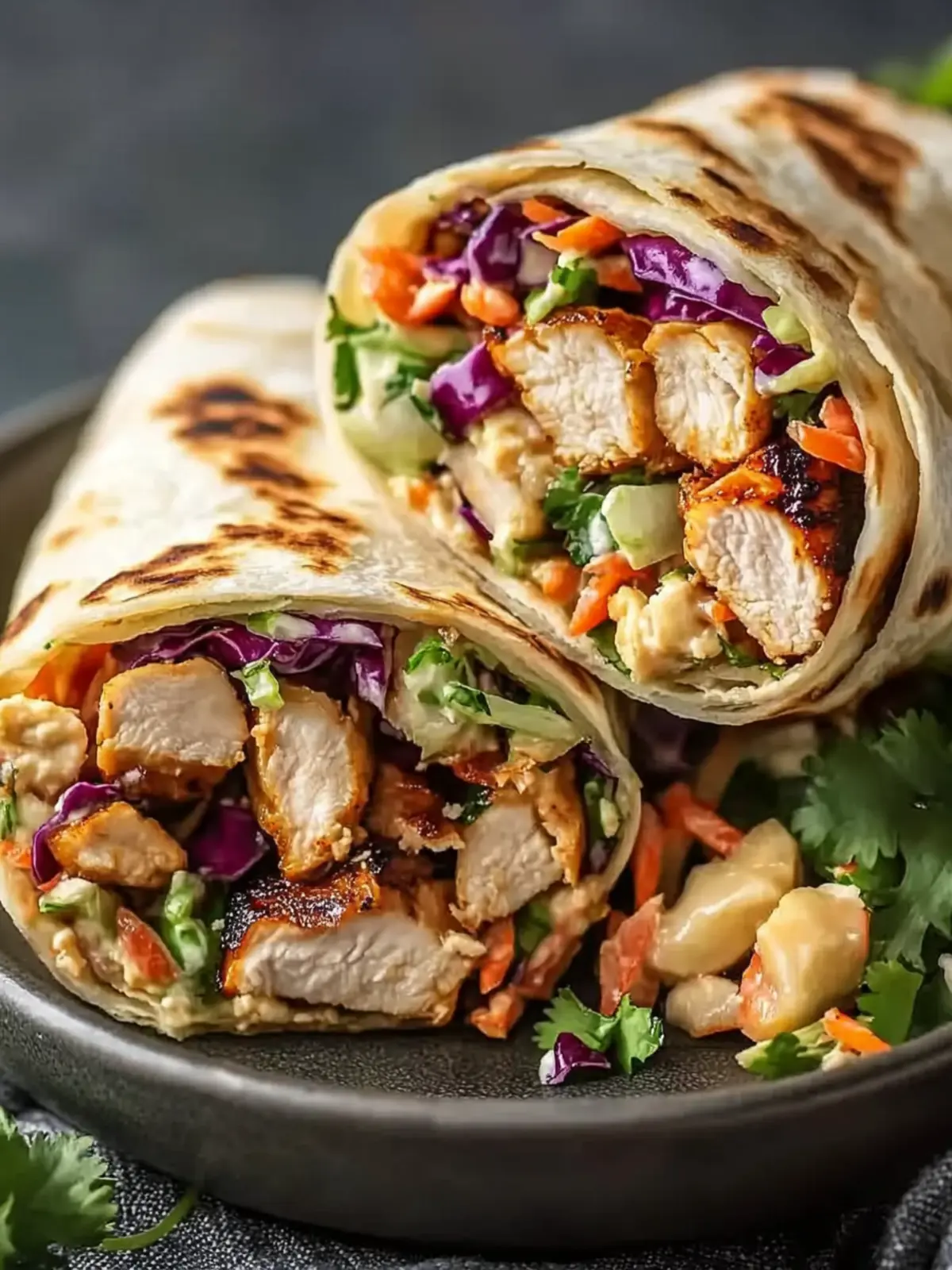 Thai Chicken Wrap with Crunchy Asian Slaw for Quick Lunch Bliss 2 Thai Chicken Wrap with Crunchy Asian Slaw