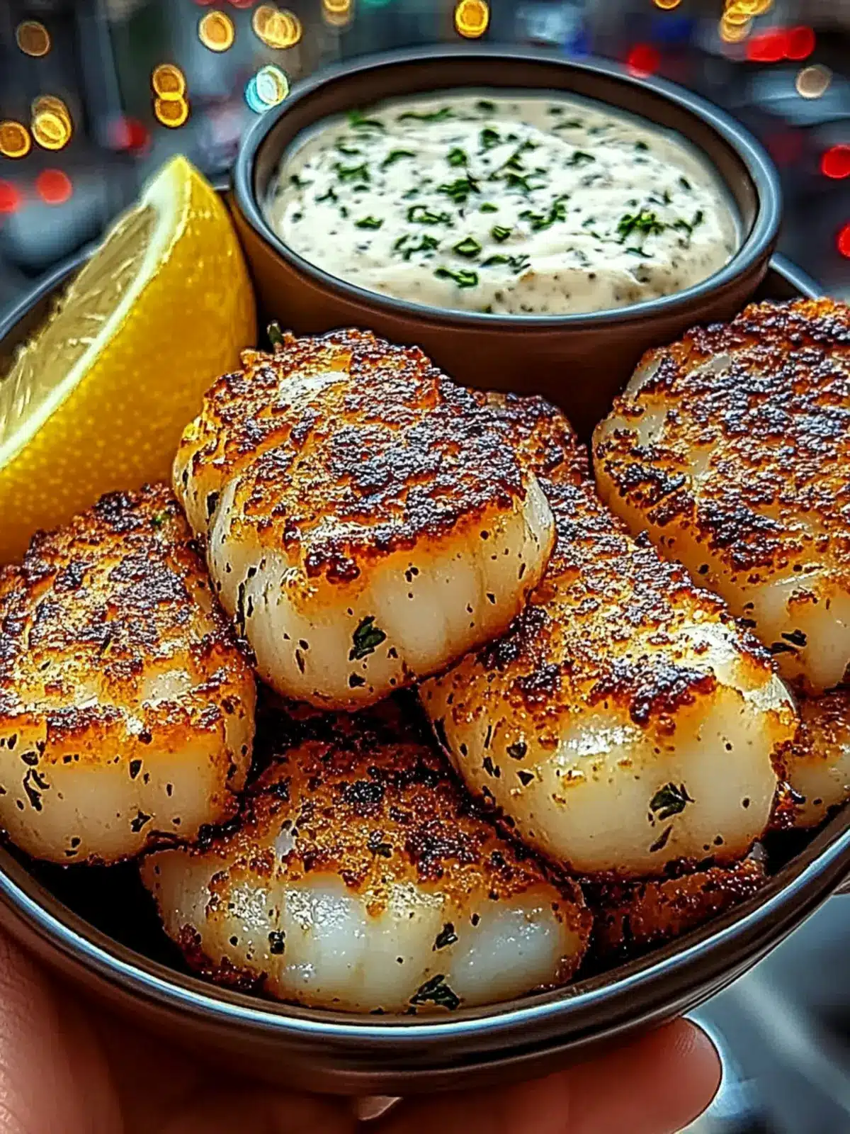 Garlic Butter Cod Bites with Creamy Lemon Herb Dip