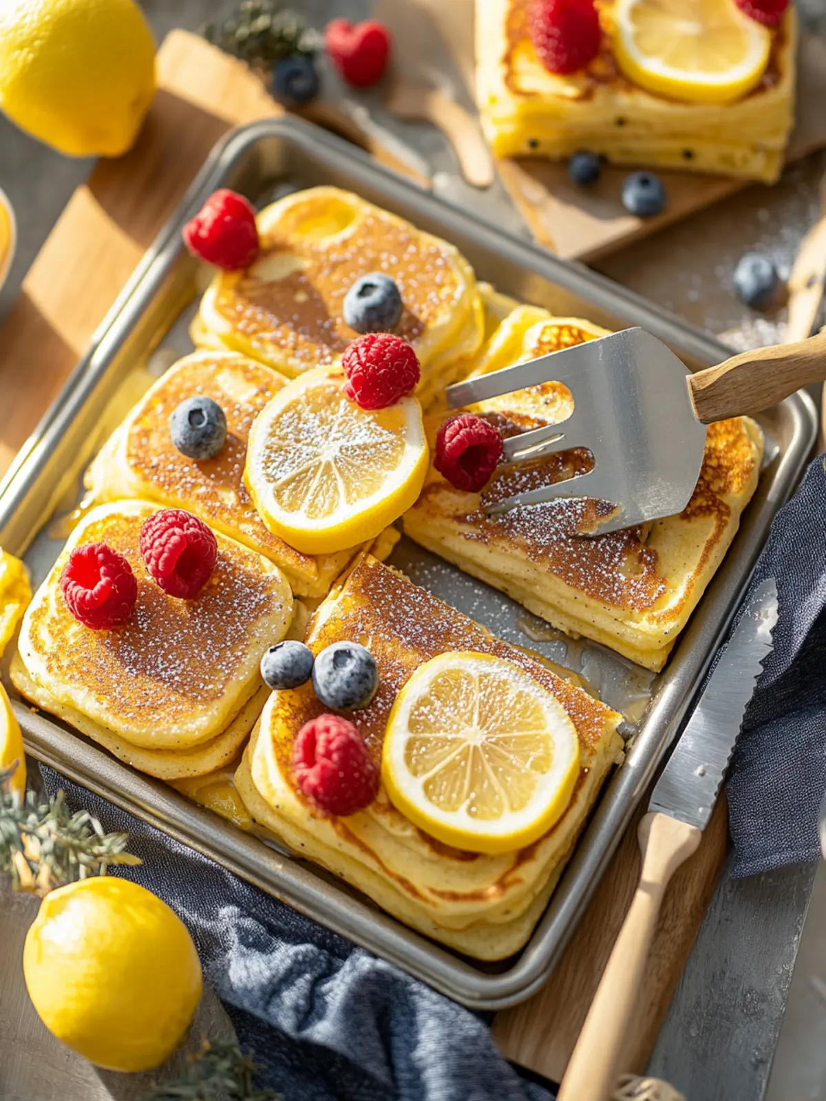 Lemon Poppyseed Sheet-Pan Pancakes