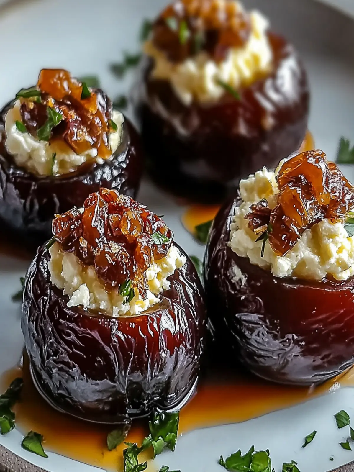 Feta-Parmesan Stuffed Dates with Honey-Walnut Crunch