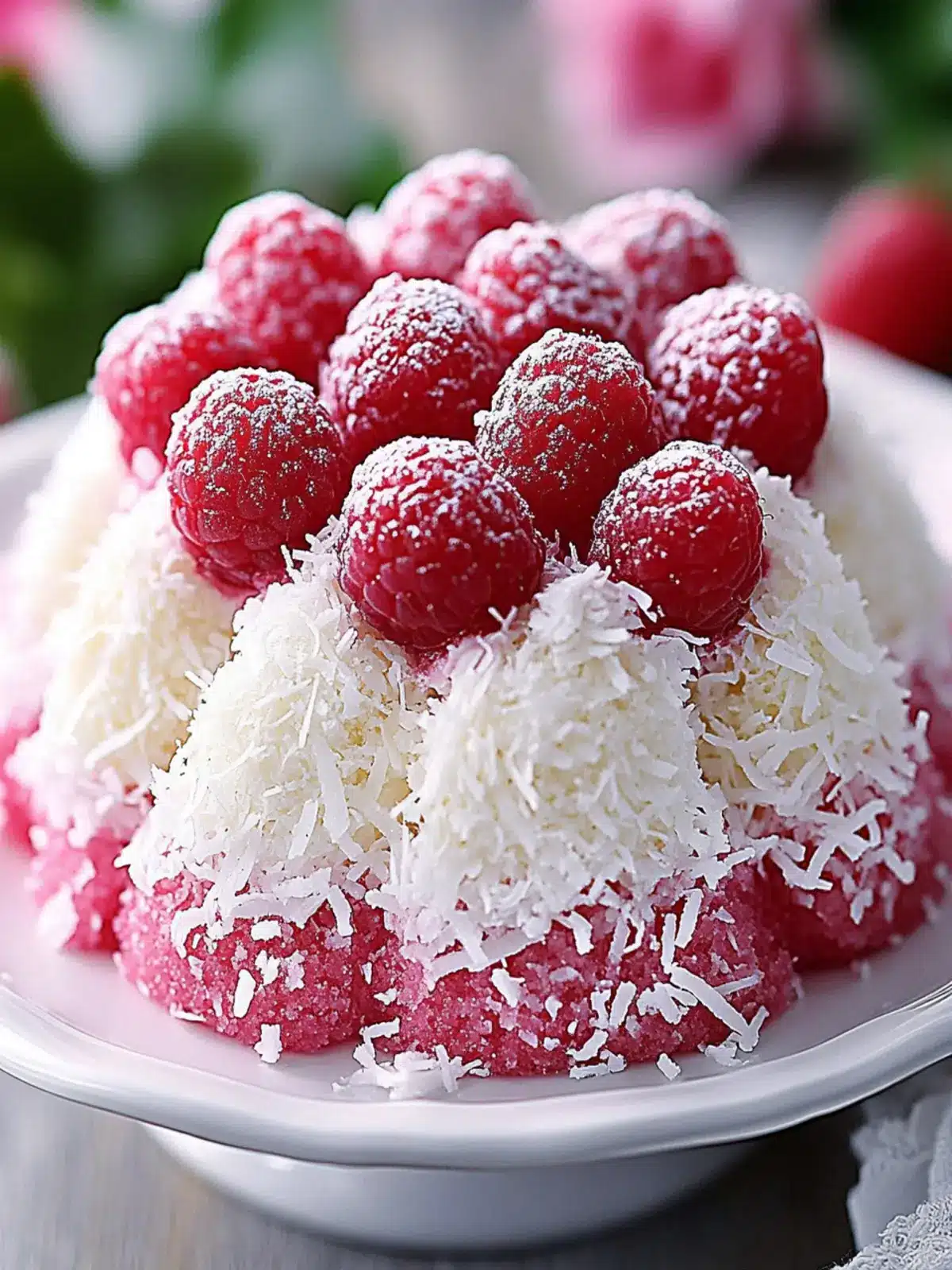 Delightful Raspberry Coconut Snowball Cake for Spring Celebrations 3 Raspberry Coconut Snowball Cake