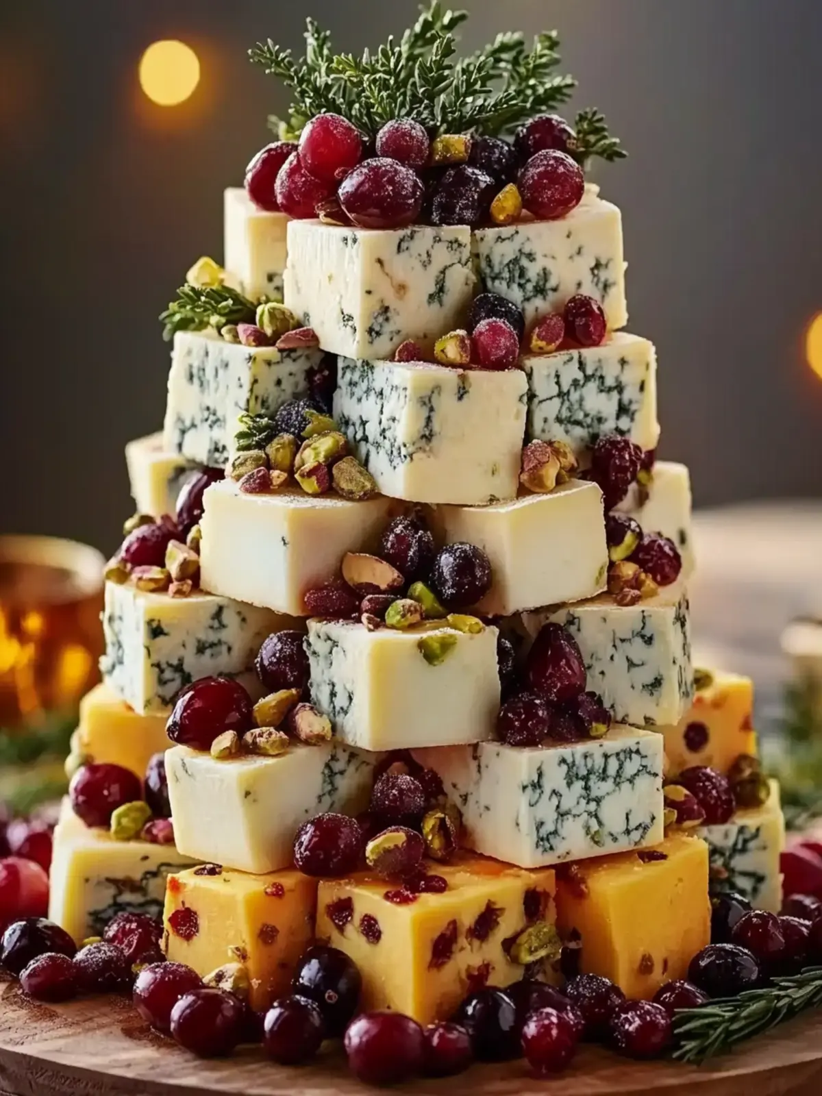 Create Stunning Holiday Cheese Tree with Cranberry & Pistachio Garland Recipe 4 Holiday Cheese Tree with Cranberry & Pistachio Garland Recipe