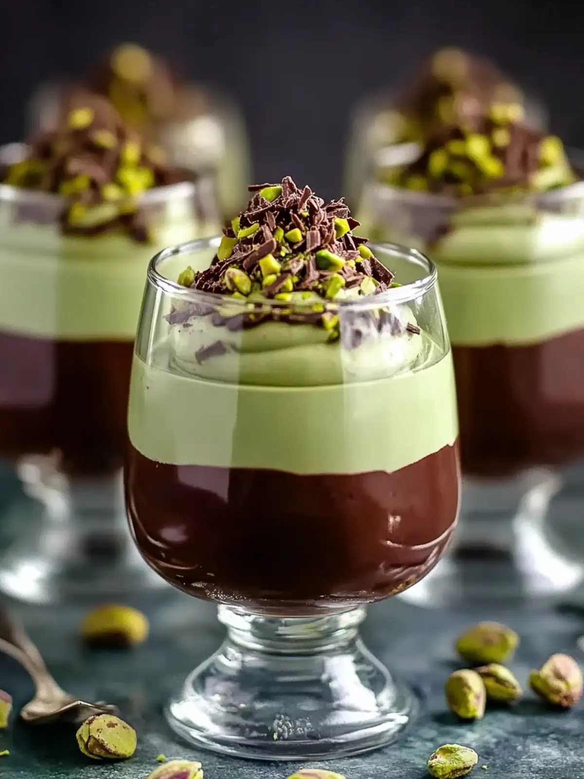 Decadent Pistachio Mousse with Rich Chocolate Ganache